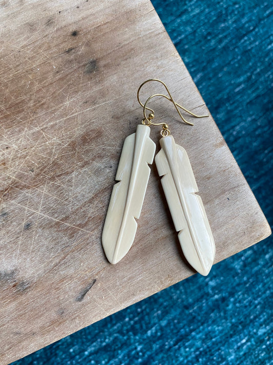 Feather 14kt Earrings