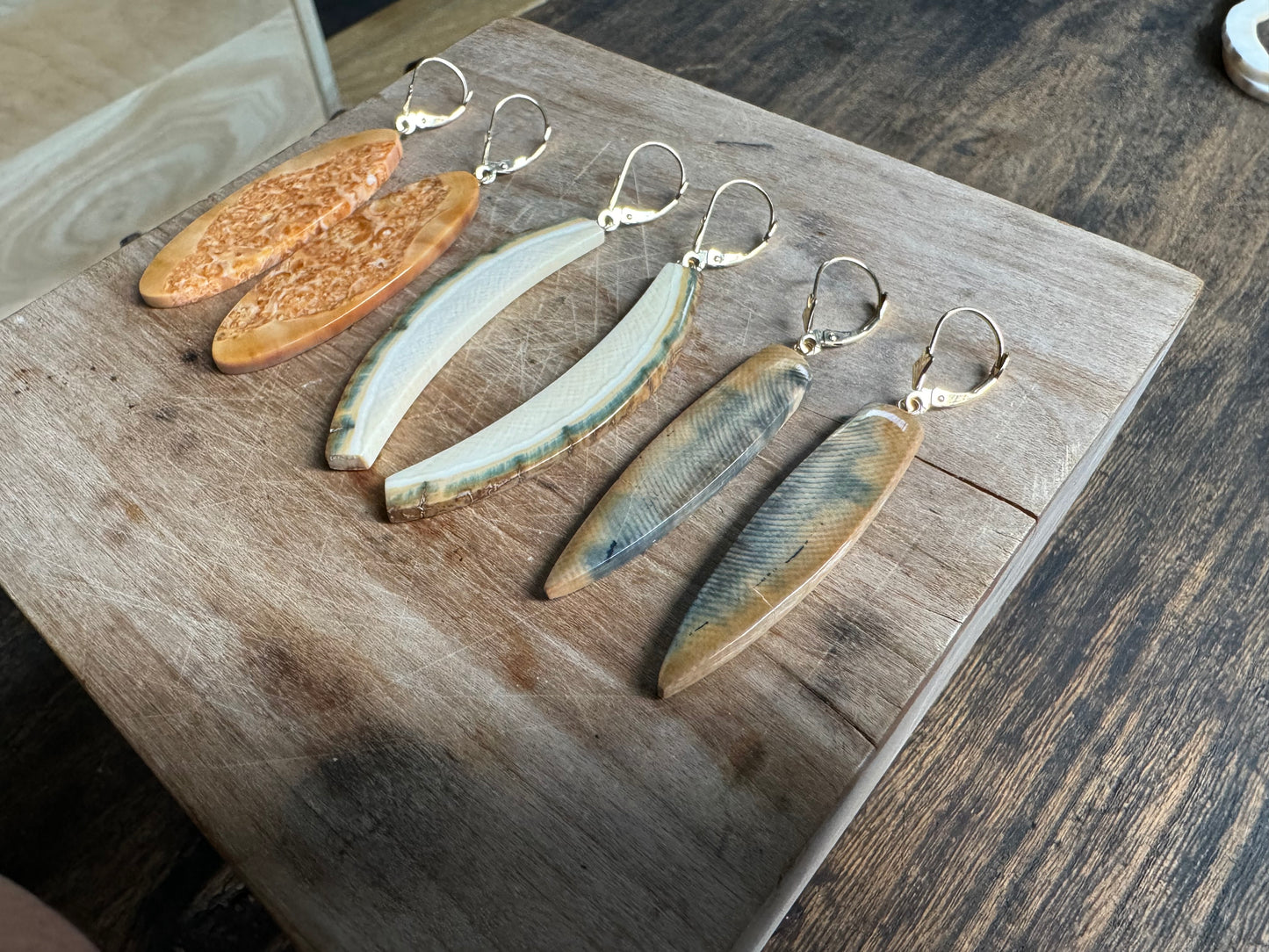 Rare Blue Mammoth Spike + 14kt Gold Earrings