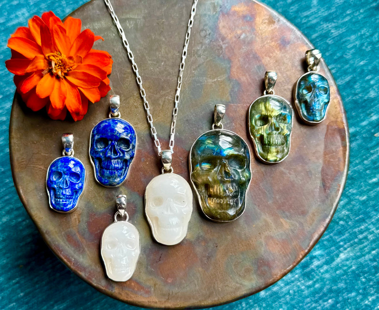 White Quartz Crystal Skull Pendant