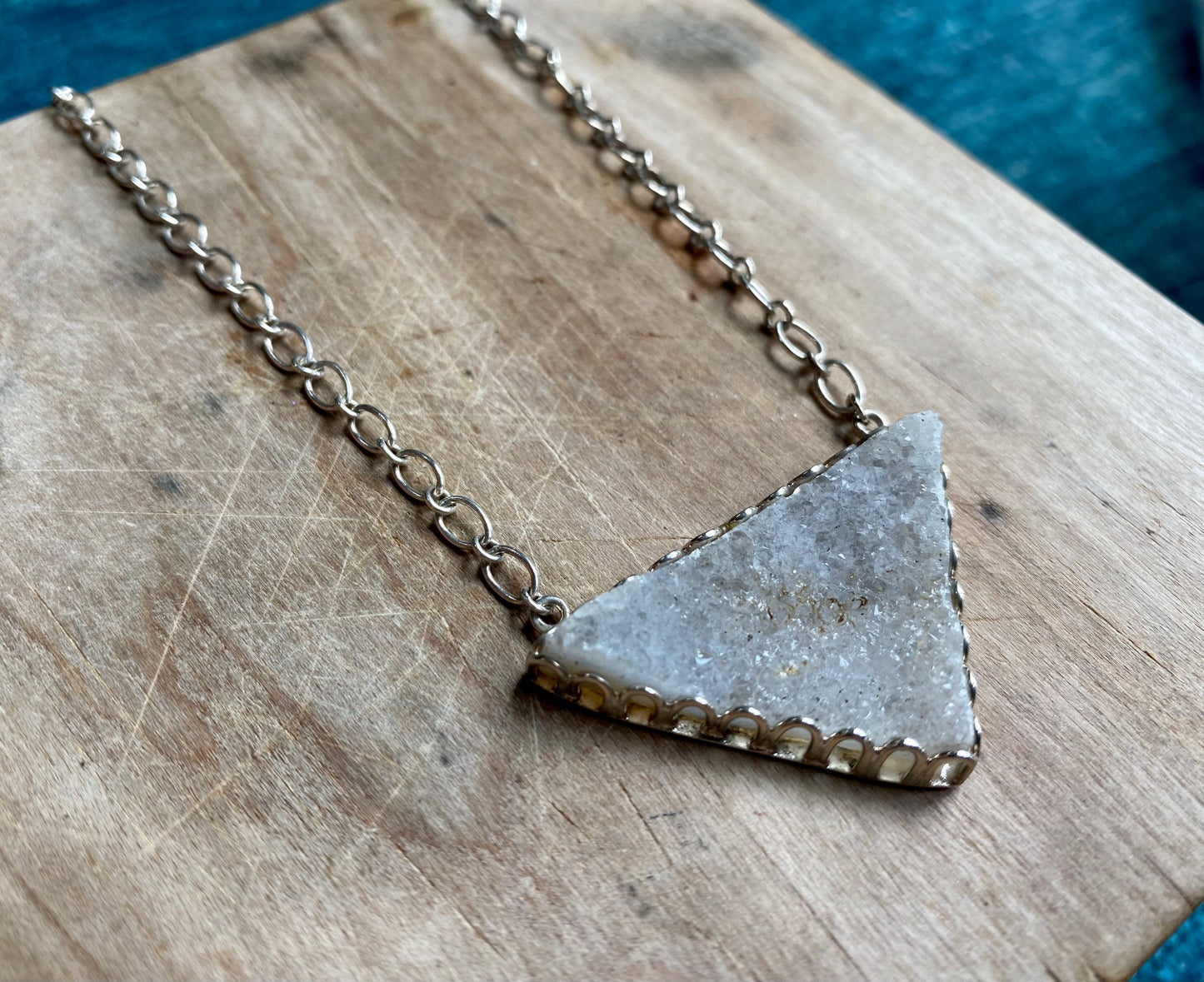 Druzy Inverted Triangle Necklace