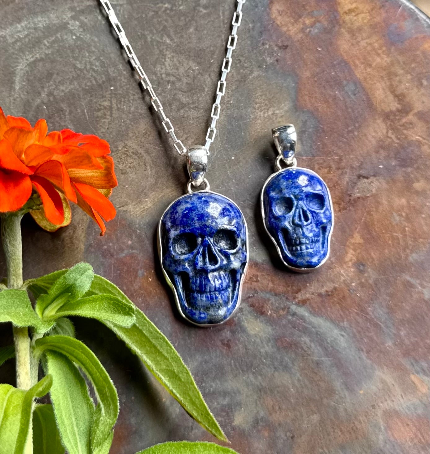 Lapis Skull Pendant