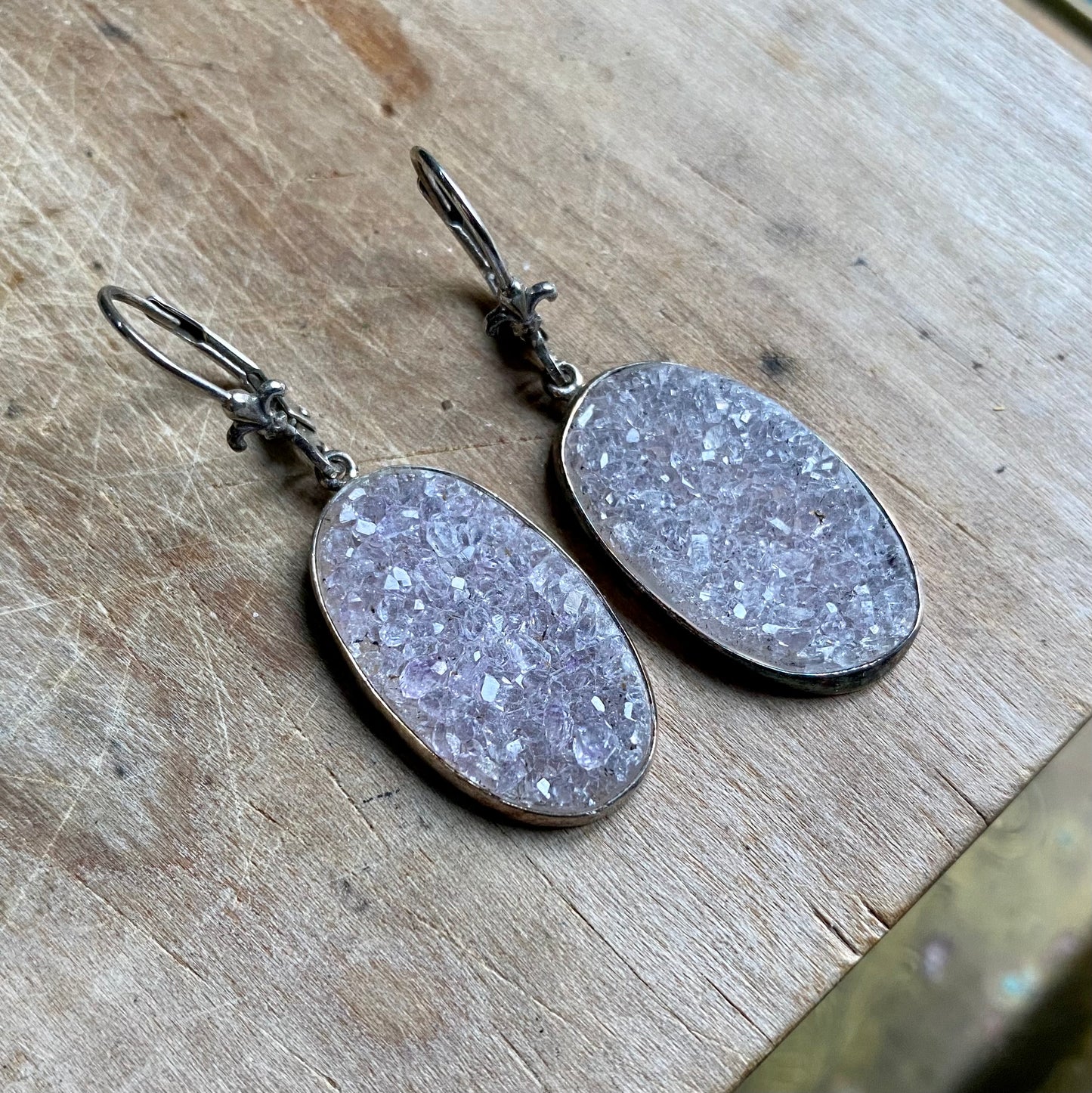 Druzy Oval Earrings