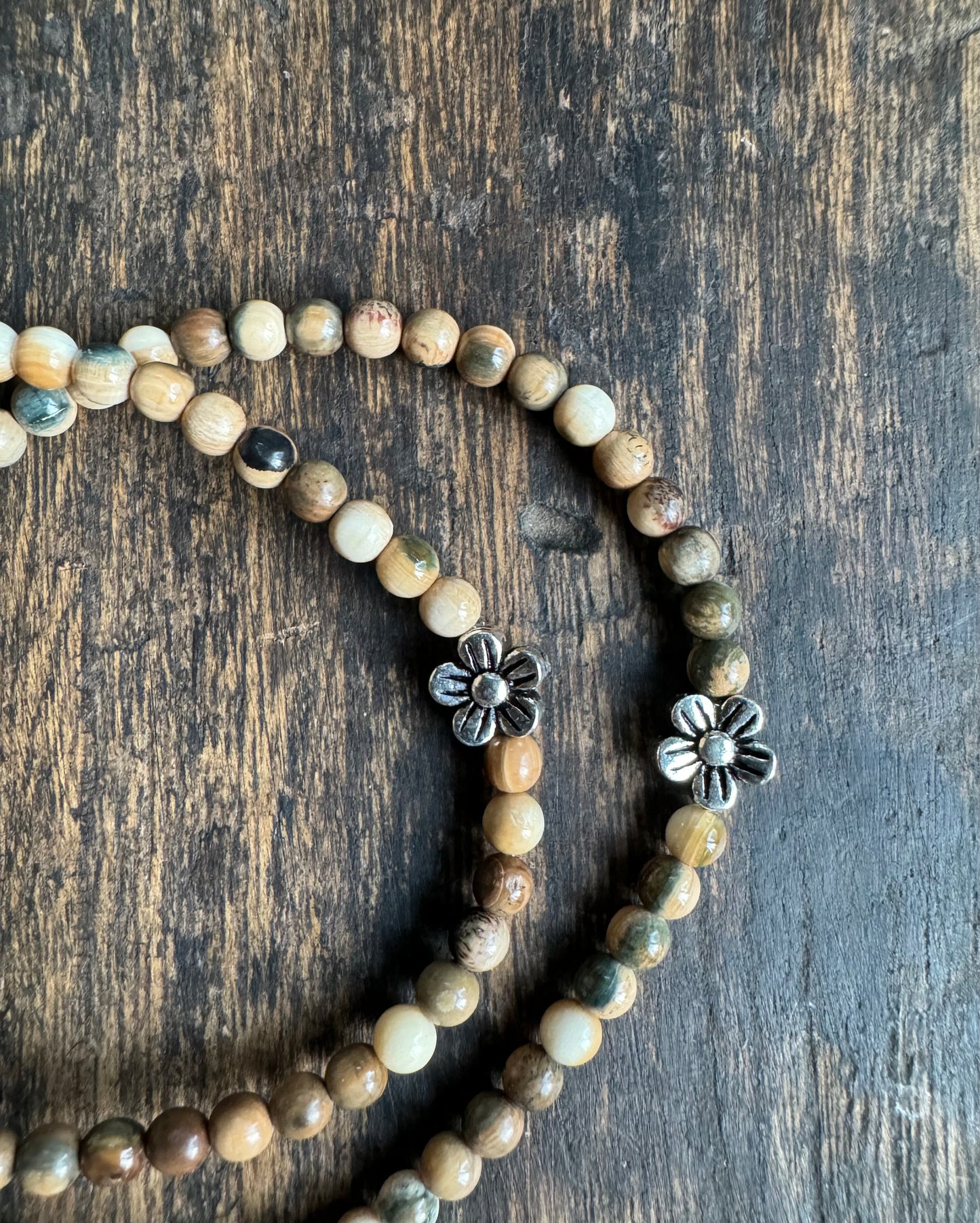 Forget Me Not + Mammoth Ivory Bracelet