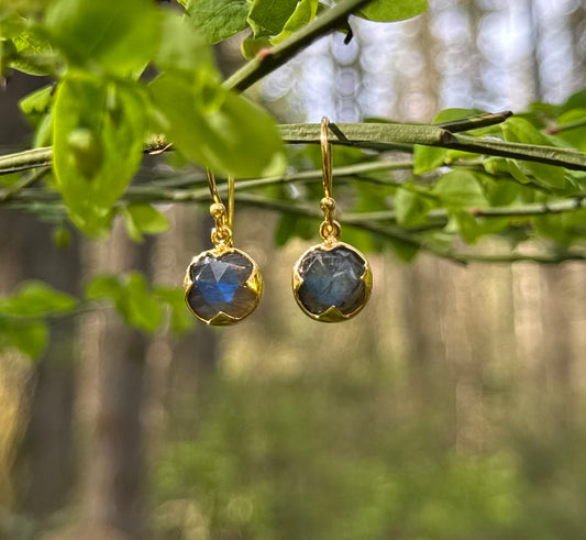 18kt Gold Vermeil Labradorite Earrings