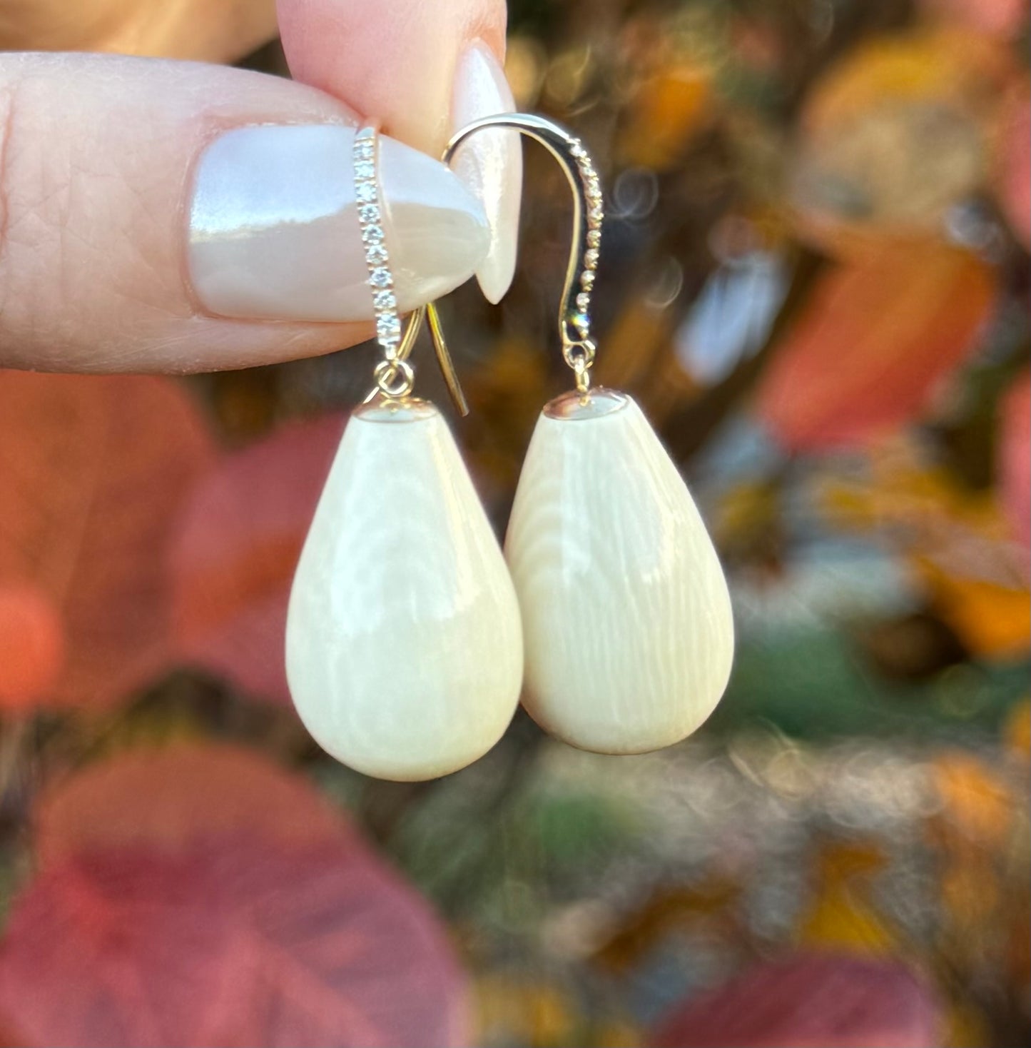 Mammoth Pear Drop Diamond Pave Earrings