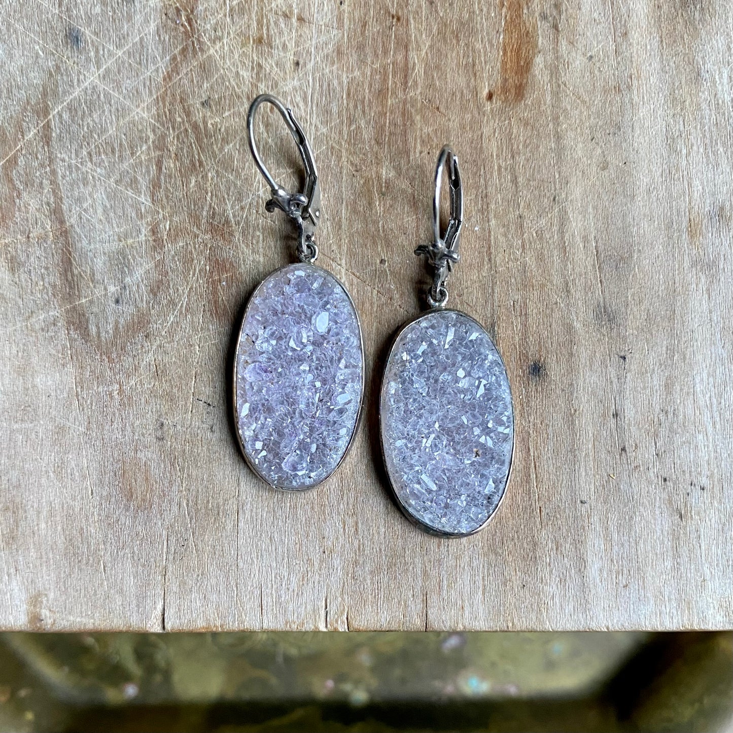 Druzy Oval Earrings