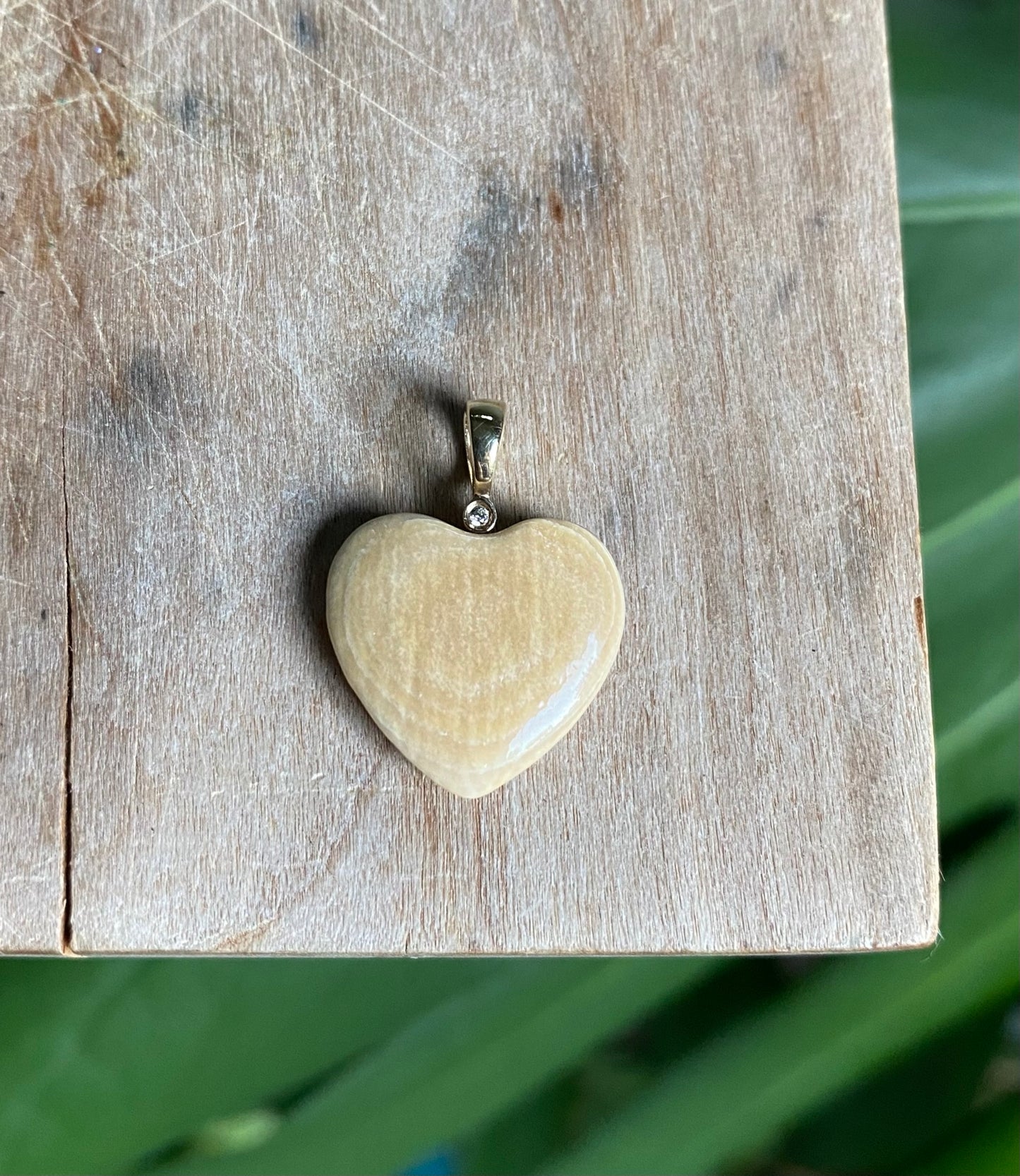 Small Mammoth Heart + Diamond Pendant