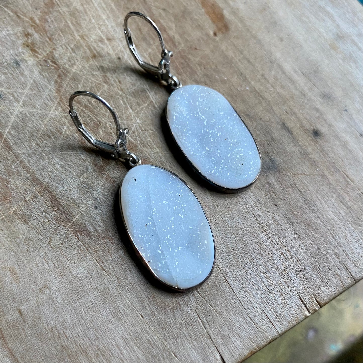 Druzy Oval Earrings