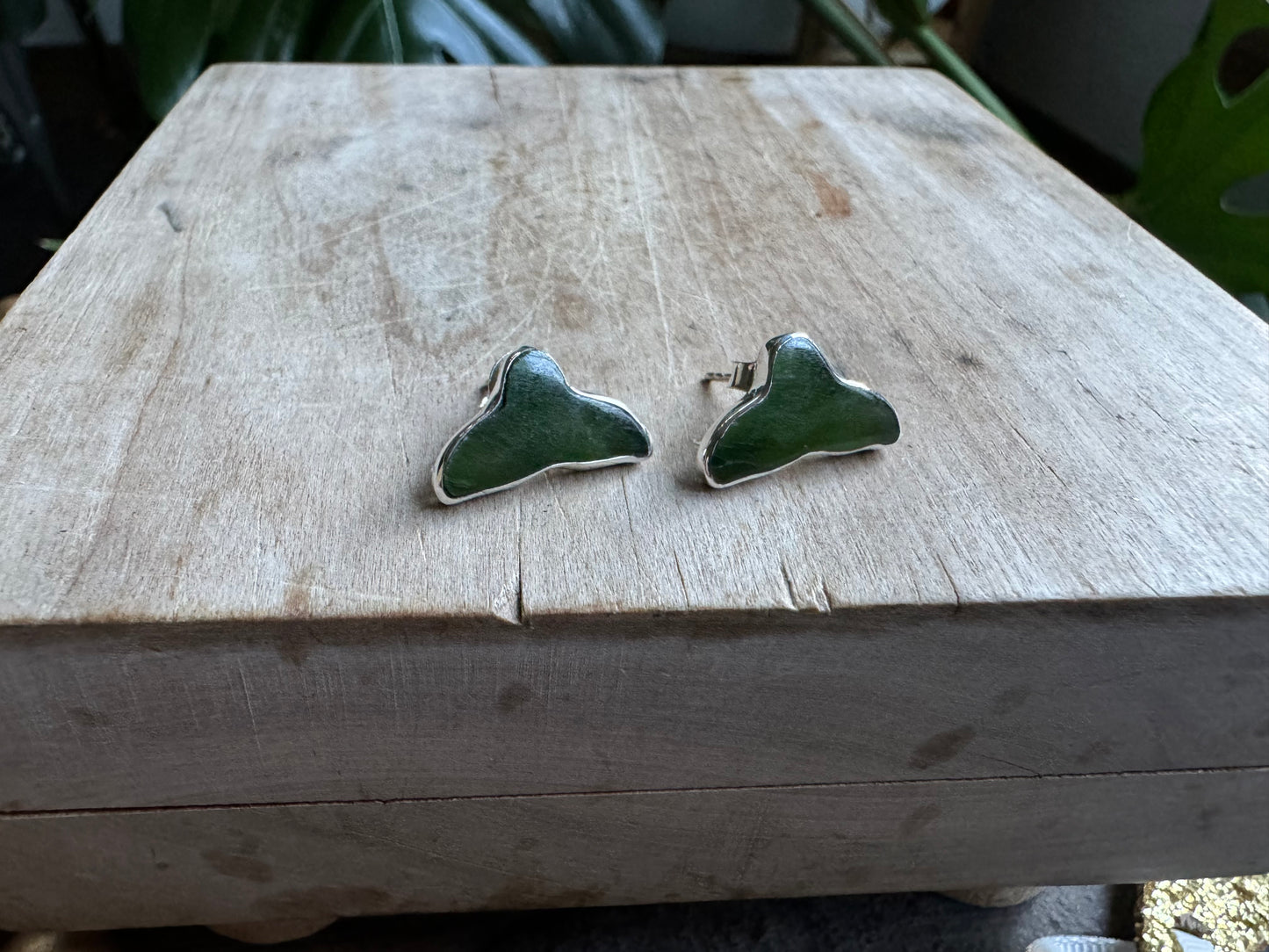 Jade Whale Tail Earrings and Pendant