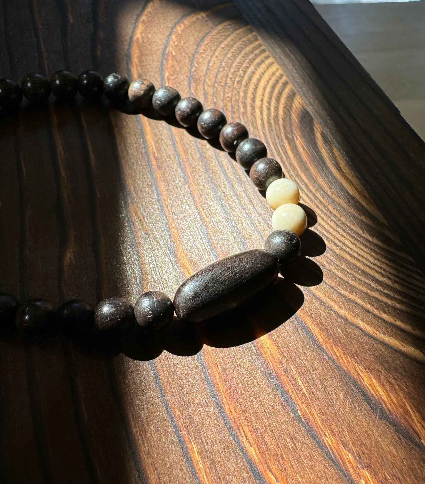 Mini Vintage Ebony Oval + Mammoth Bracelet