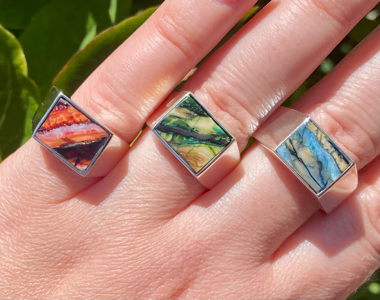 Fossil Mammoth Tooth Rectangle Ring