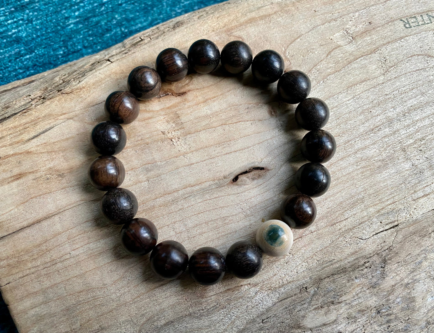 Blue Mammoth Ivory & Vintage Ebony Bracelet