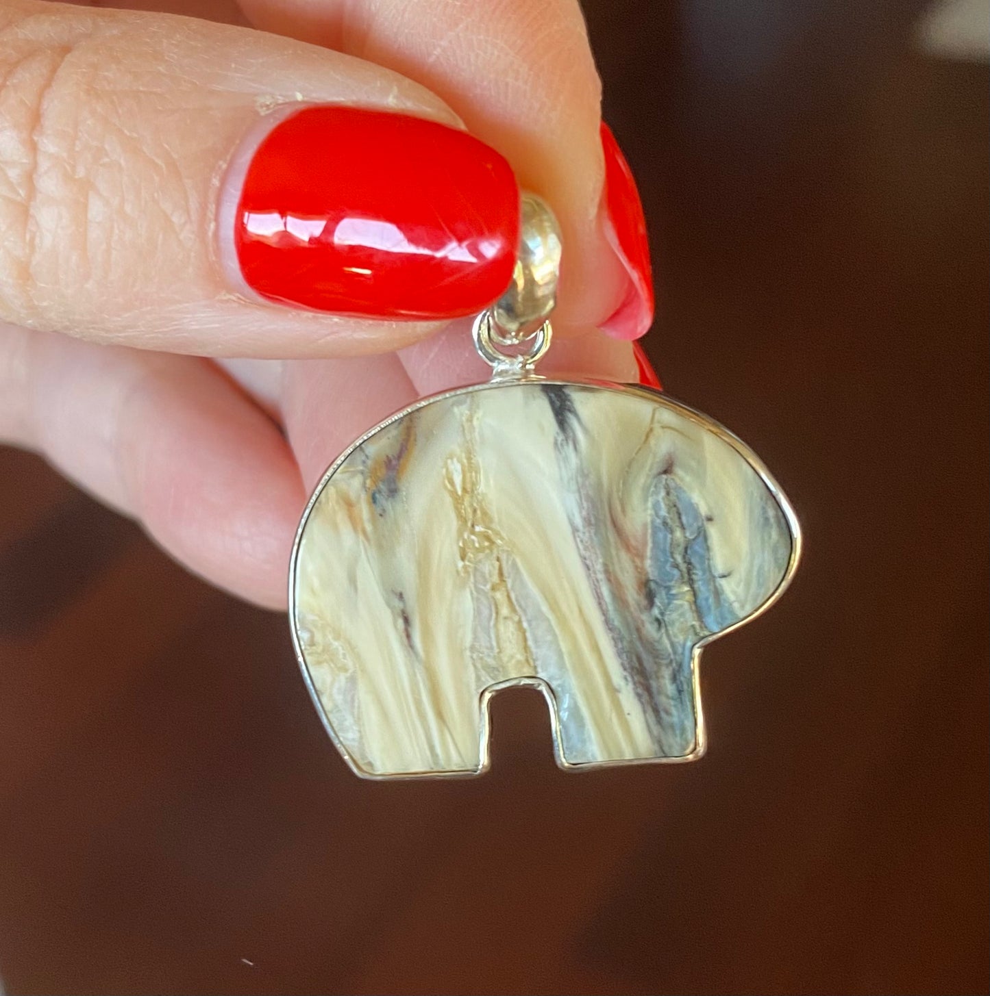 Mammoth Tooth Bear Pendant