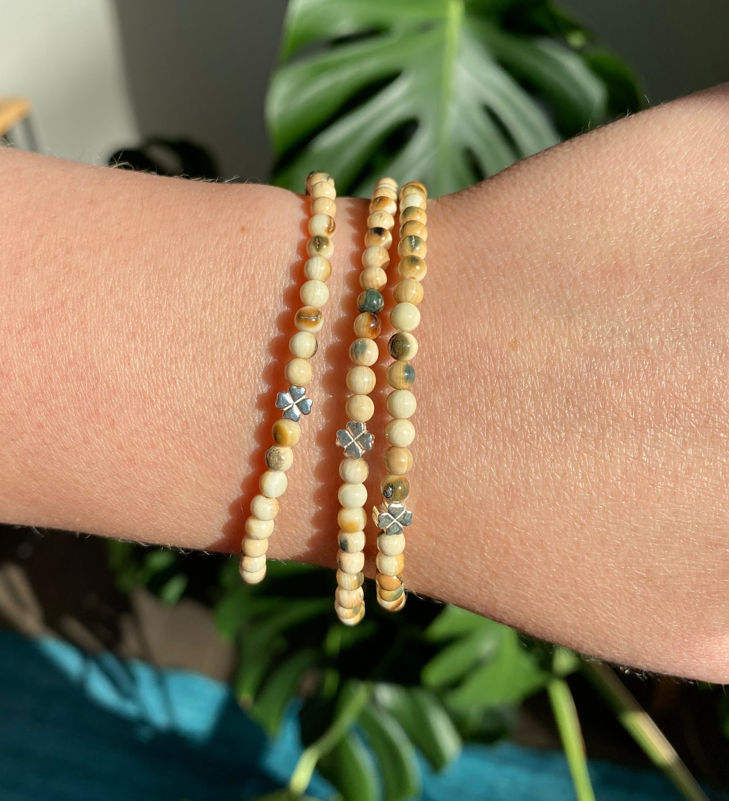 Mammoth Ivory Clover Bracelet