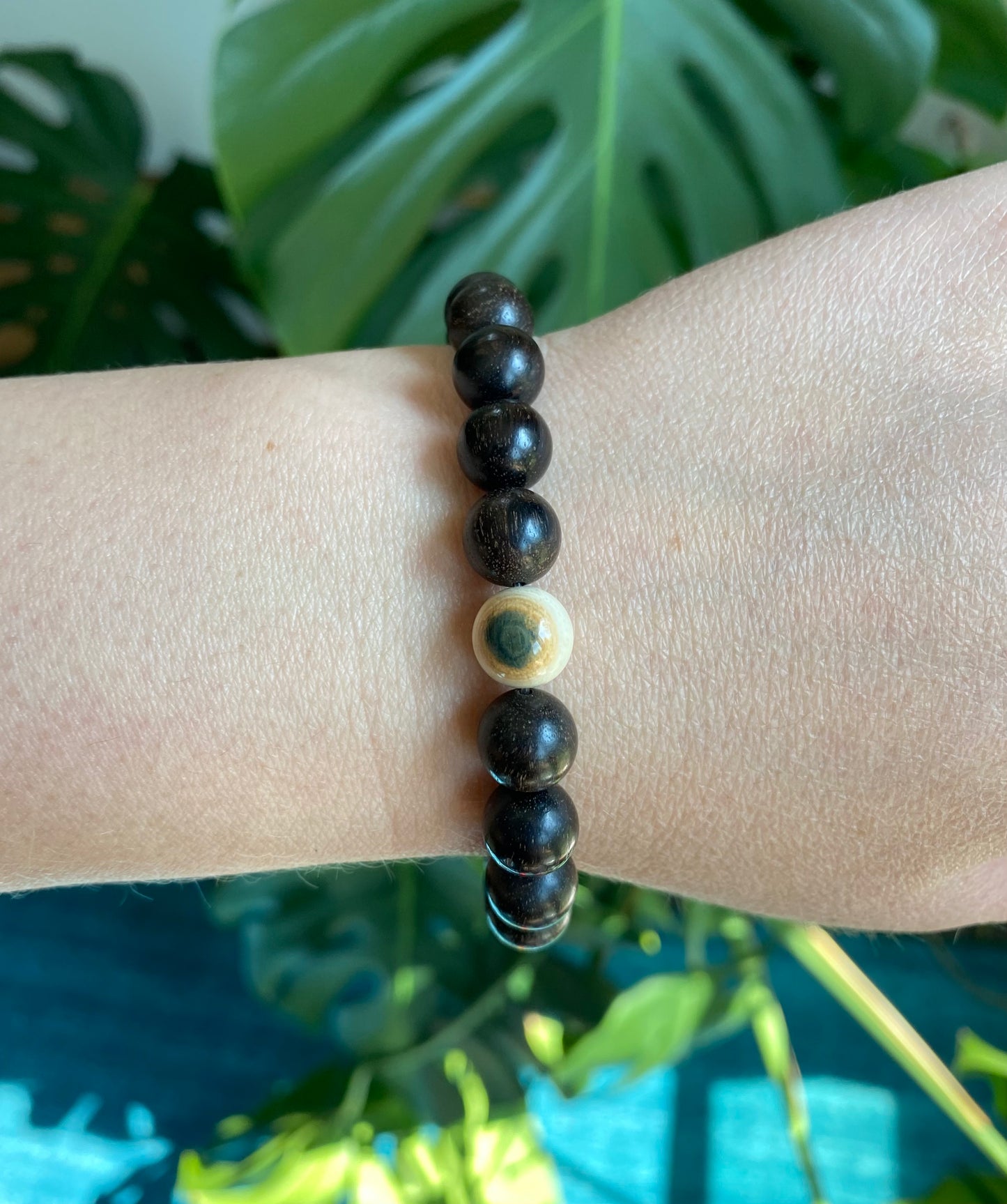 Blue Mammoth Ivory & Vintage Ebony Bracelet