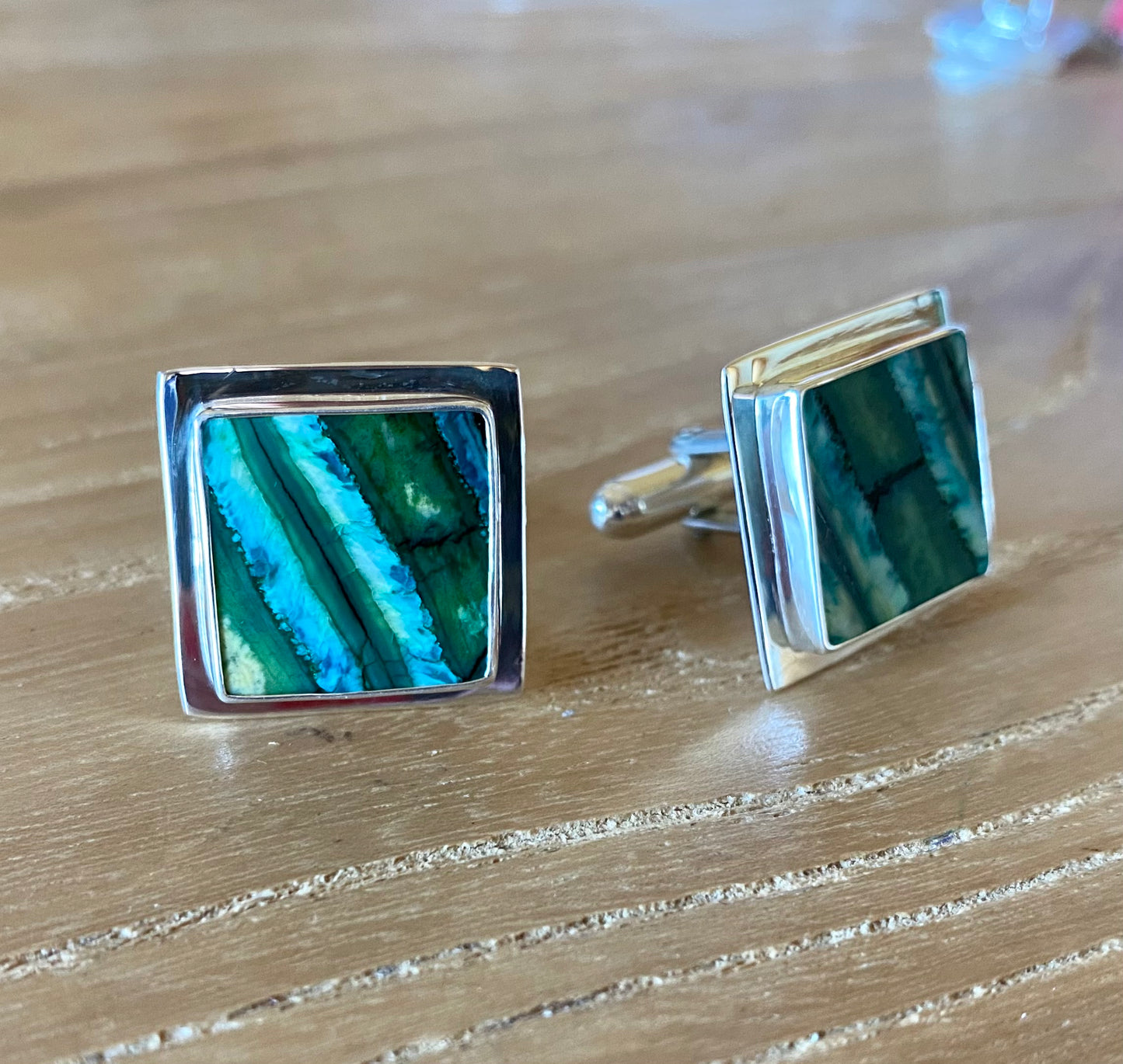 Square, Flat Mammoth Tooth Cufflinks