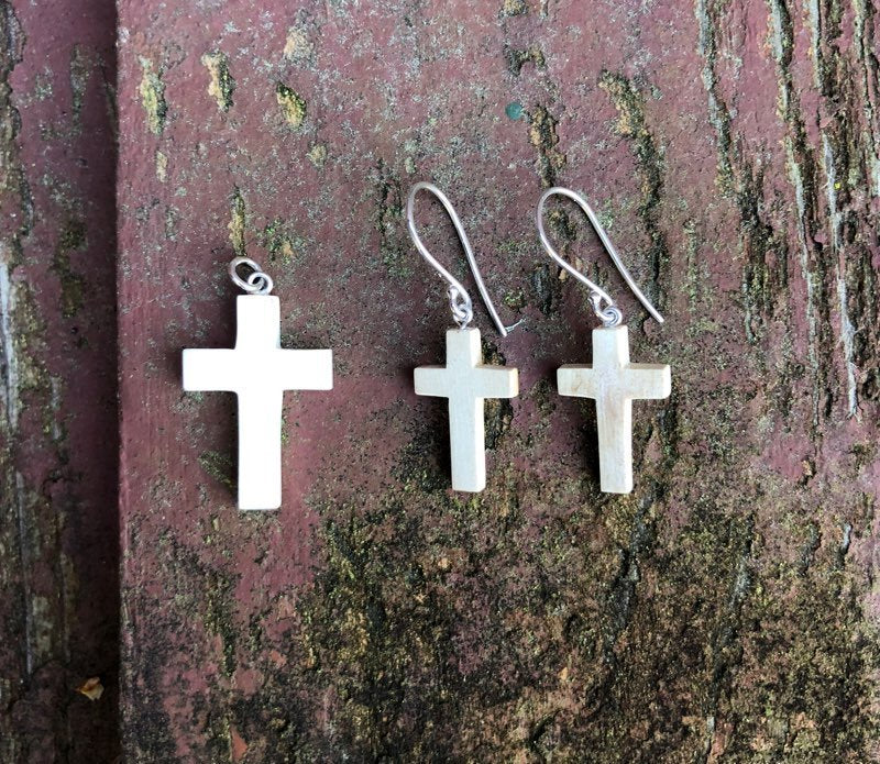Mammoth Cross Earrings
