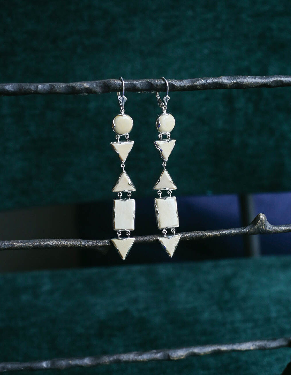Linear Deco Lever Back Earrings