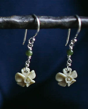 Forget Me Not with Jade Earrings