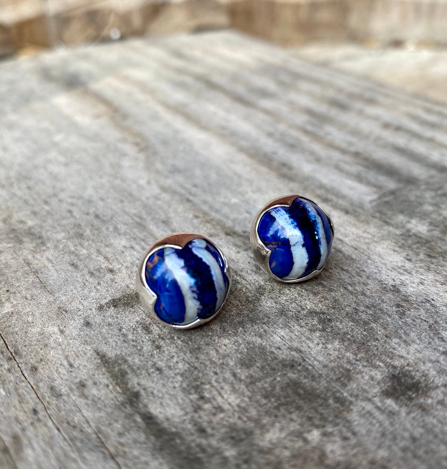 Mammoth Tooth Blue Earrings