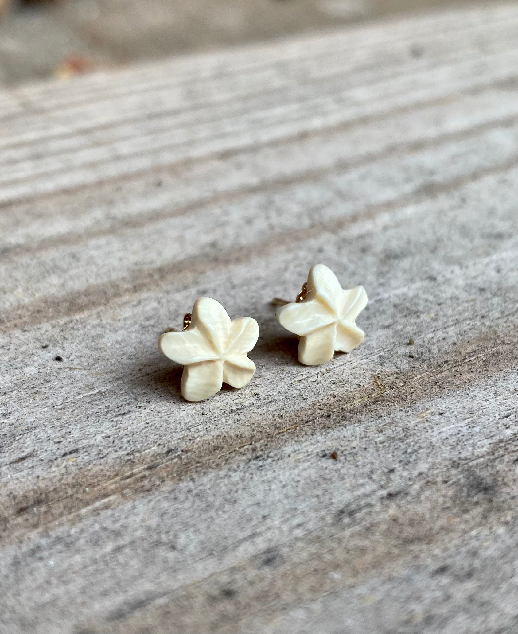 Gold 2025 plumeria earrings