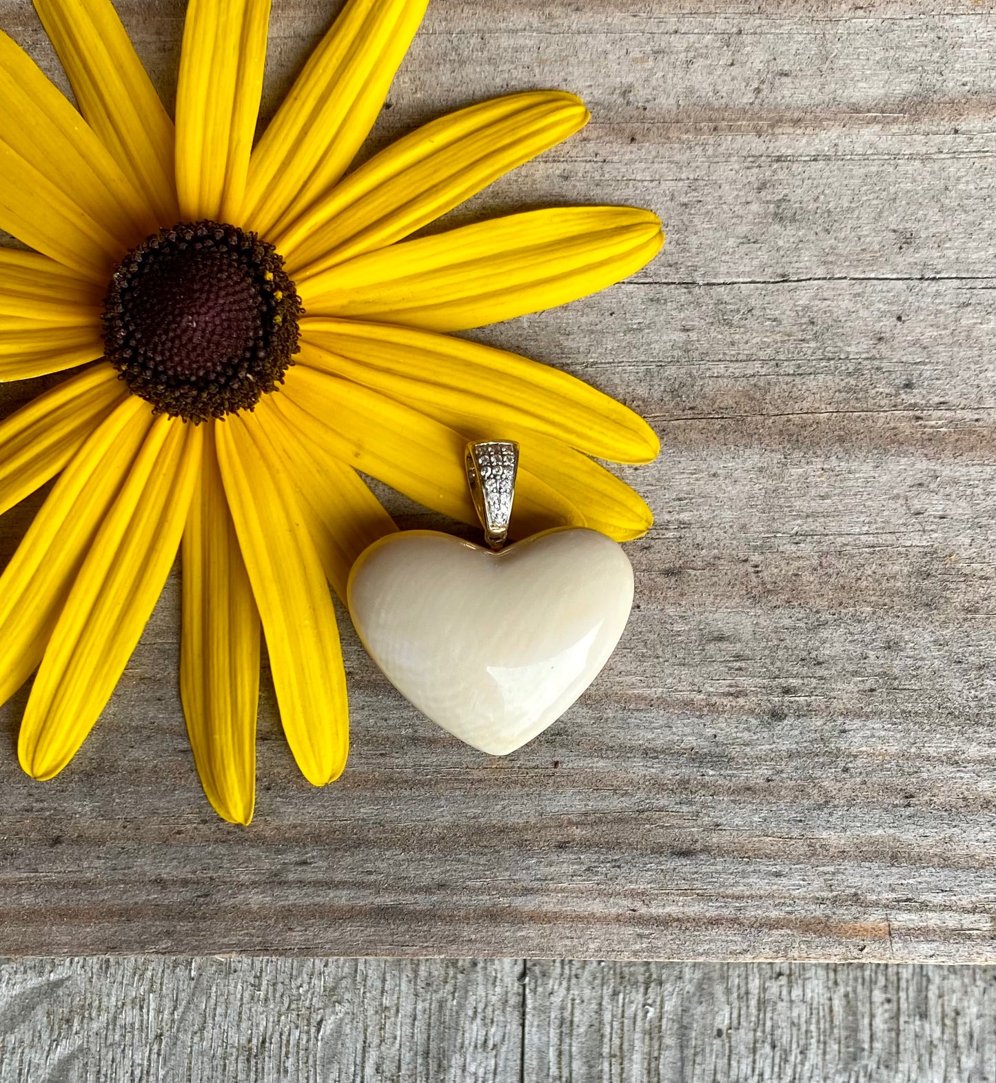 Diamond Pave Mammoth Ivory Heart