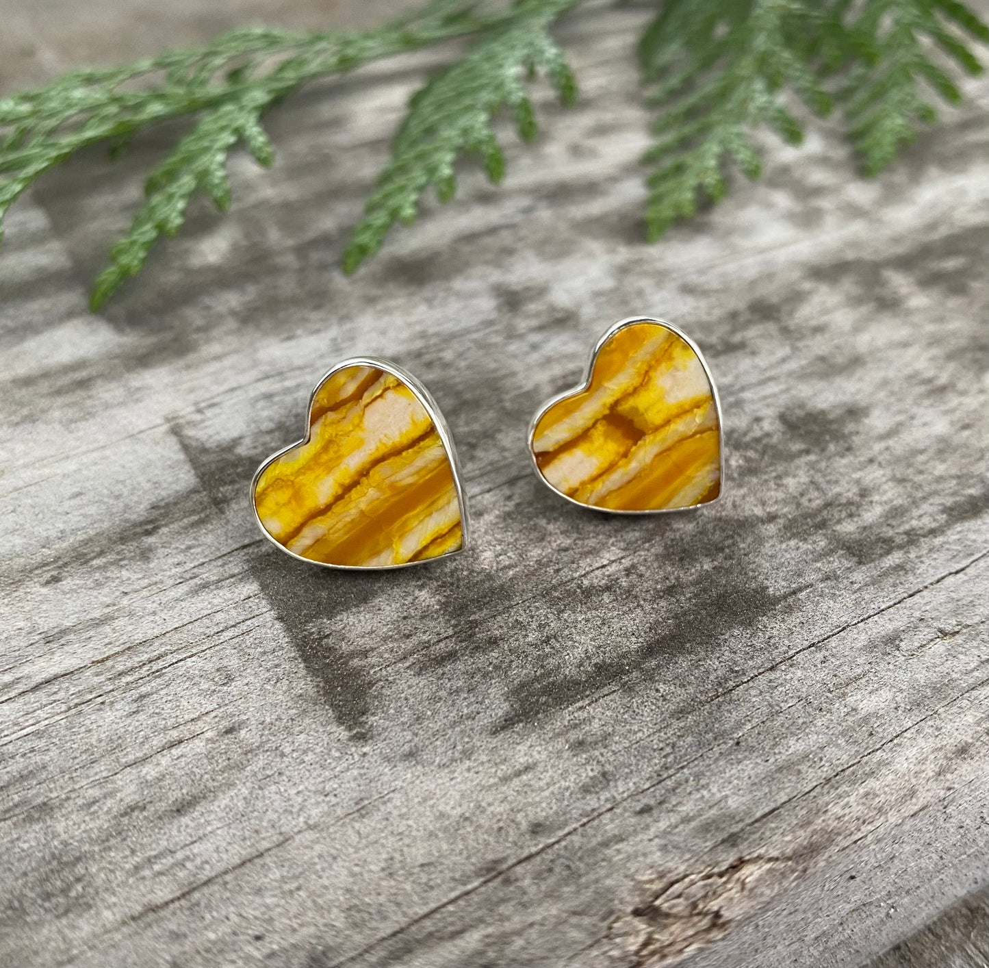 Mammoth Tooth Heart Post Earrings