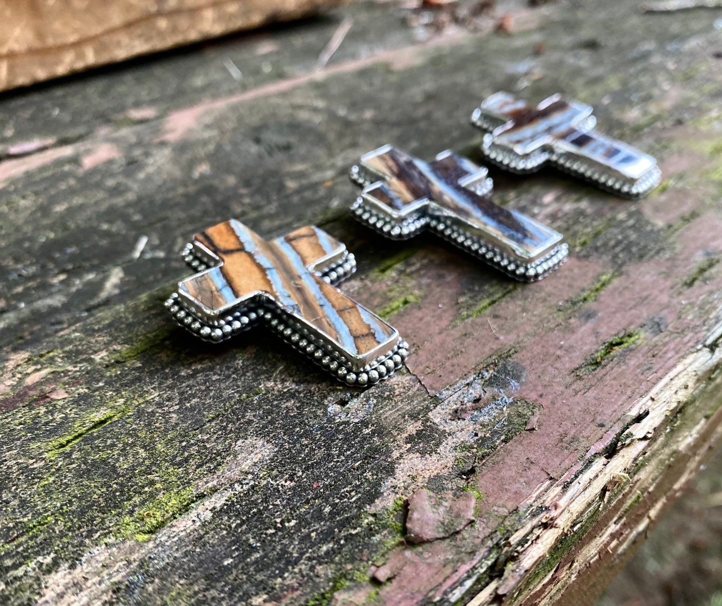 Mammoth Tooth Cross Pin Pendant