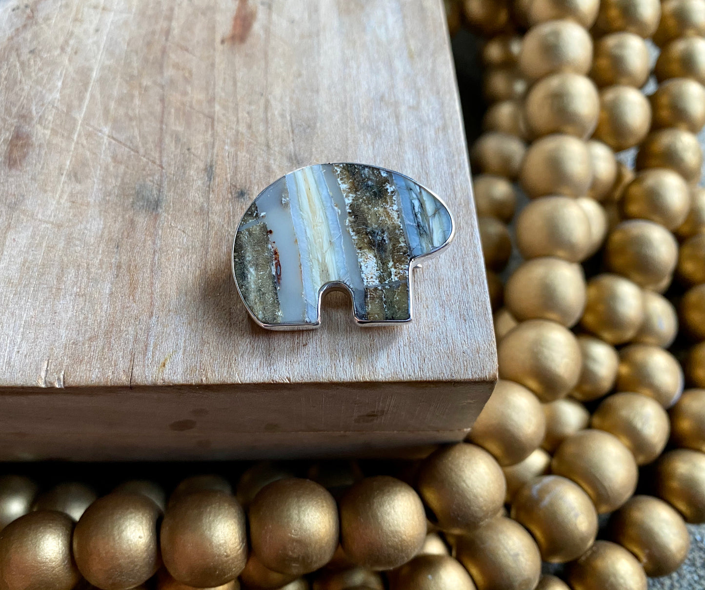 Mammoth Tooth Bear Pin/ Pendant