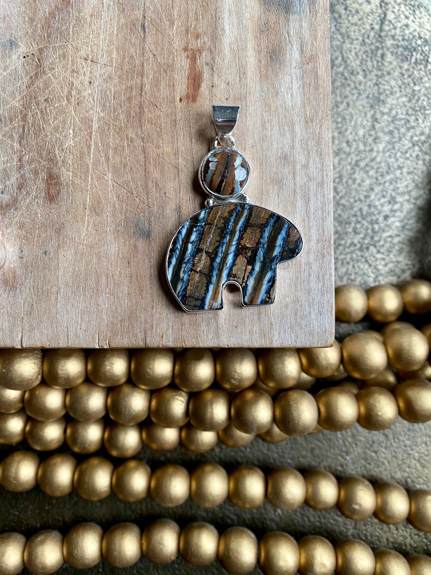 Mammoth Tooth Bear Pendant