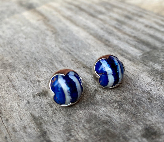 Mammoth Tooth Blue Earrings