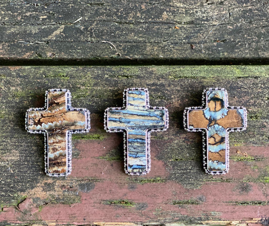 Mammoth Tooth Cross Pin Pendant