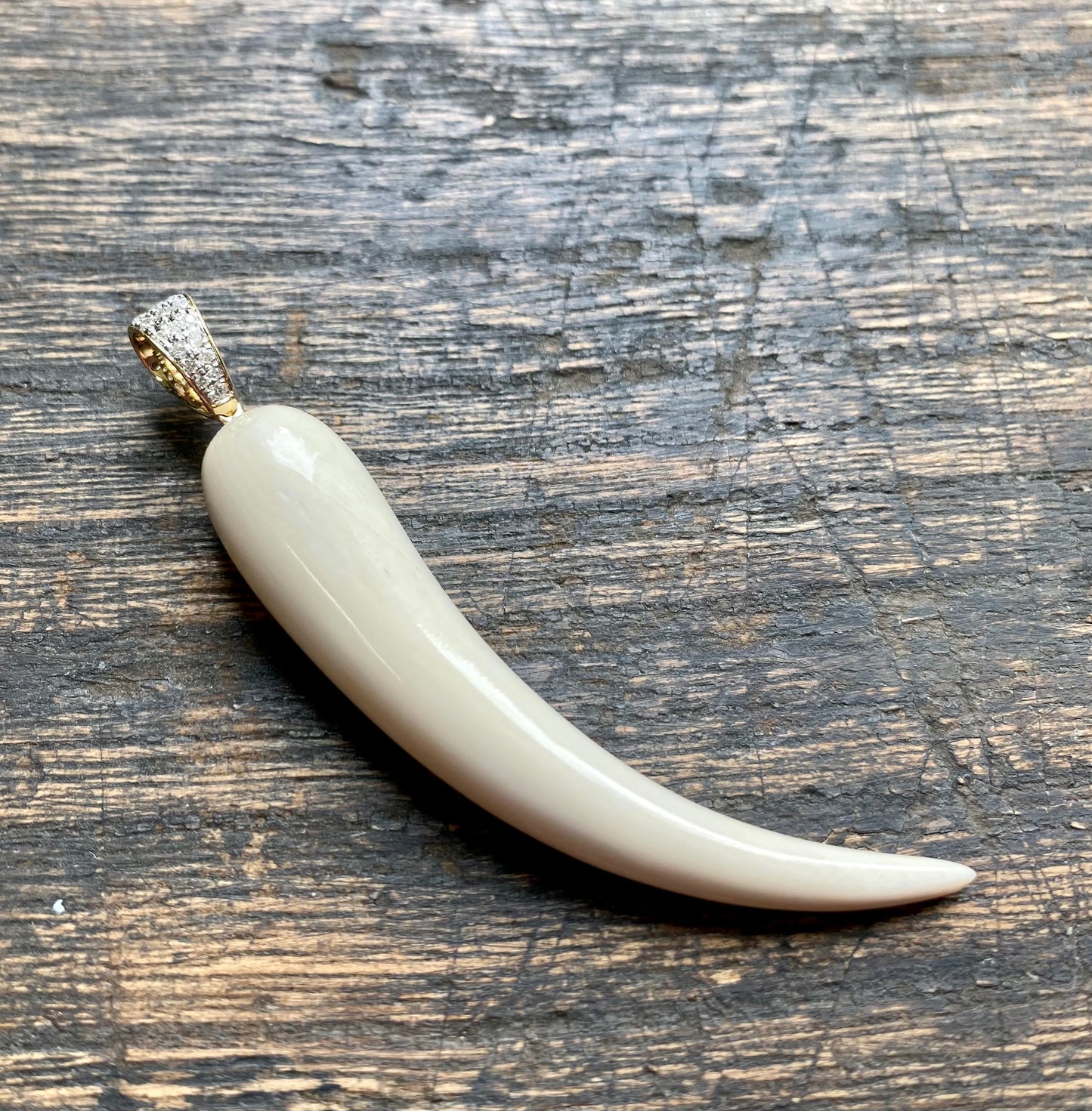 Diamond Pave Tusk Pendant