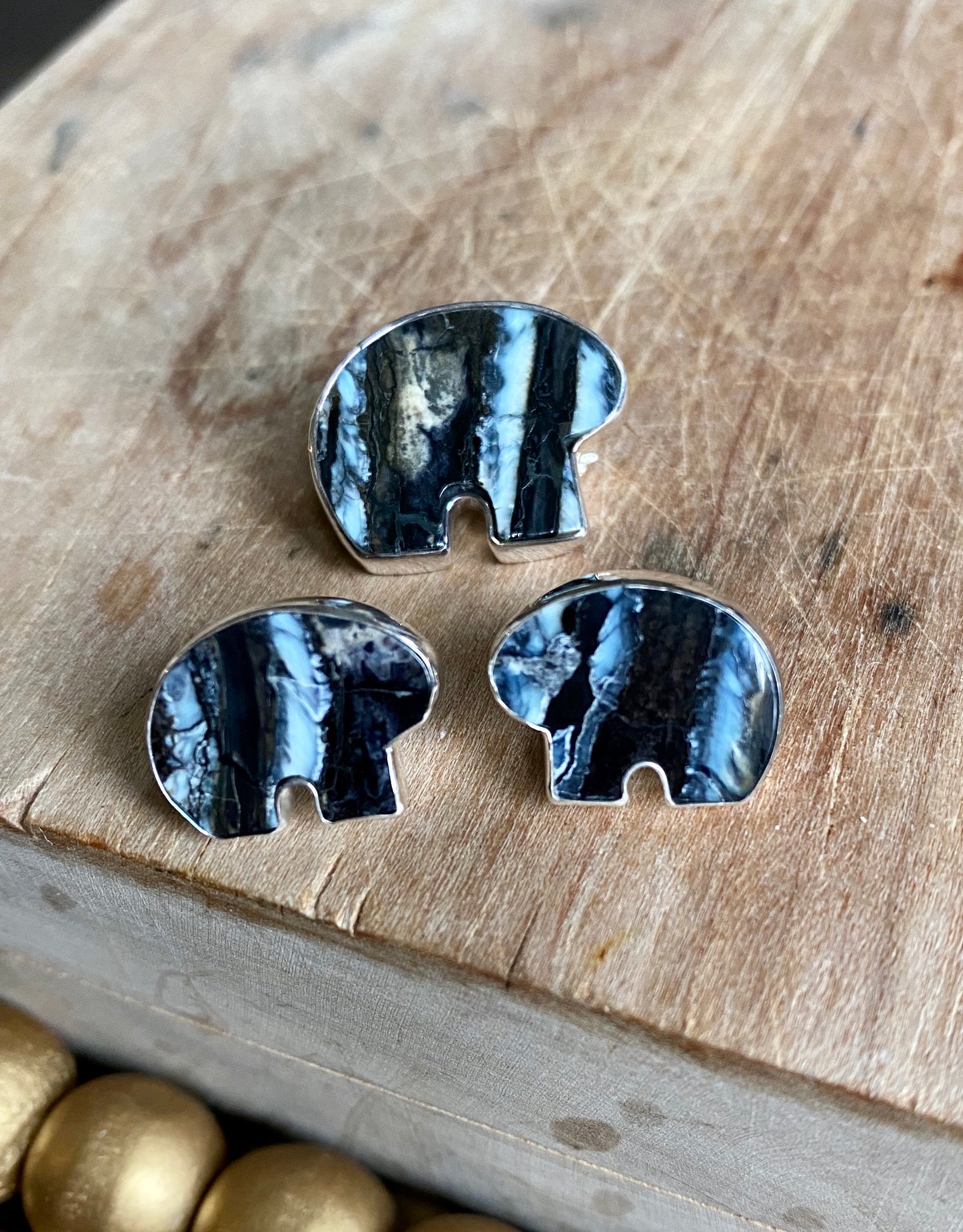 Mammoth Tooth Bear Post Earrings
