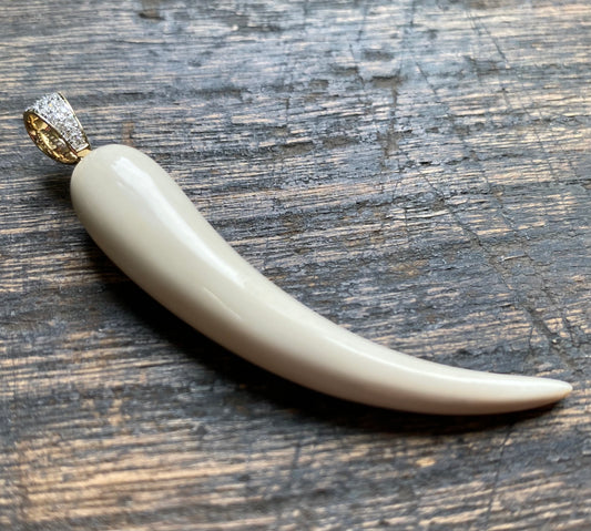 Diamond Pave Tusk Pendant