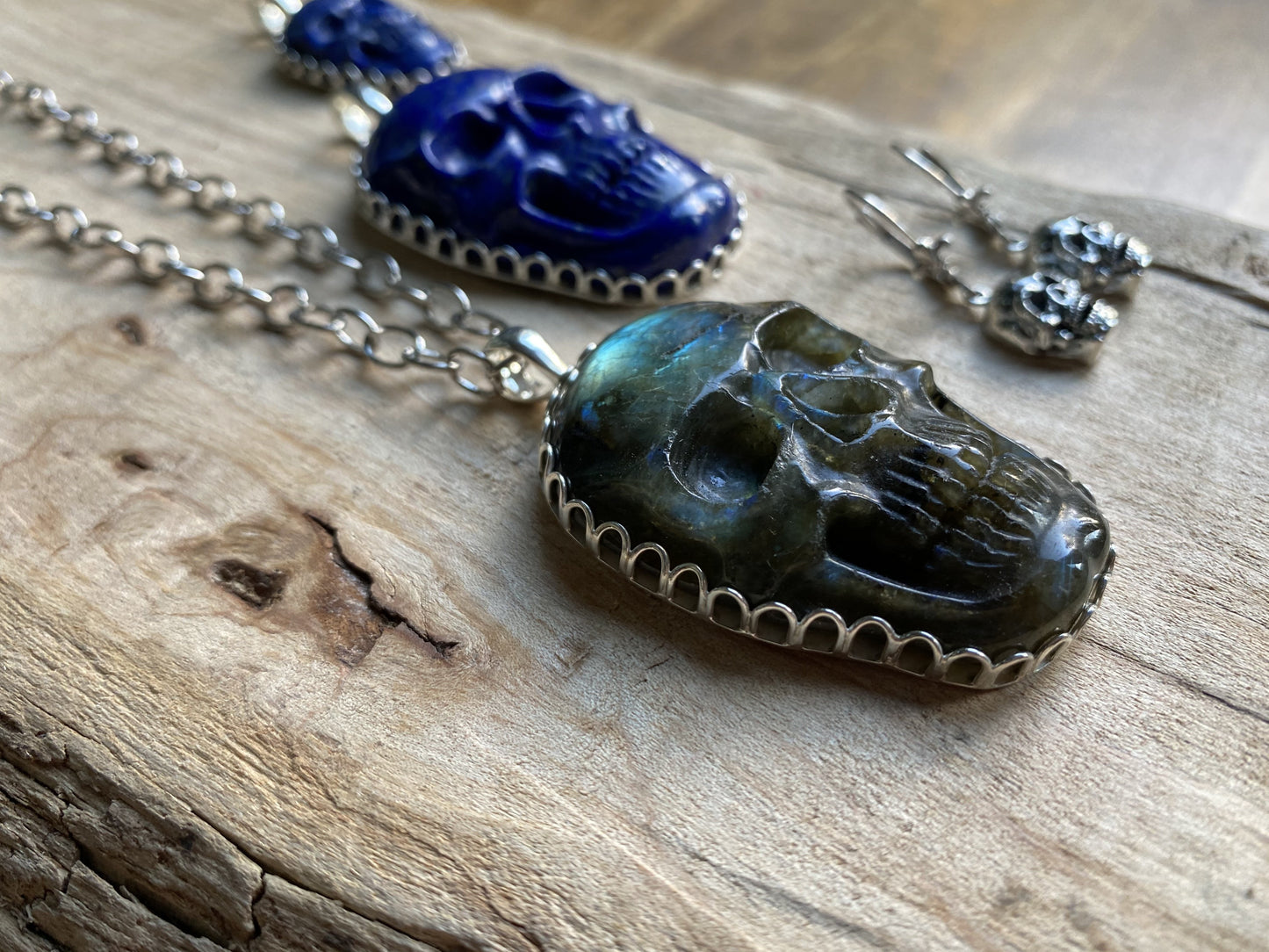 XL Lapis Skull Pendant