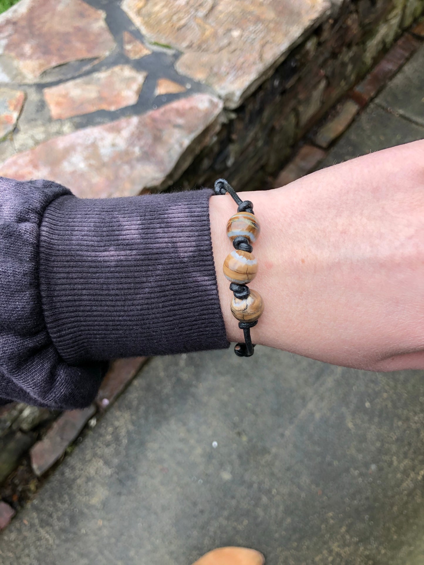 Large Mammoth Tooth + Leather Bracelet
