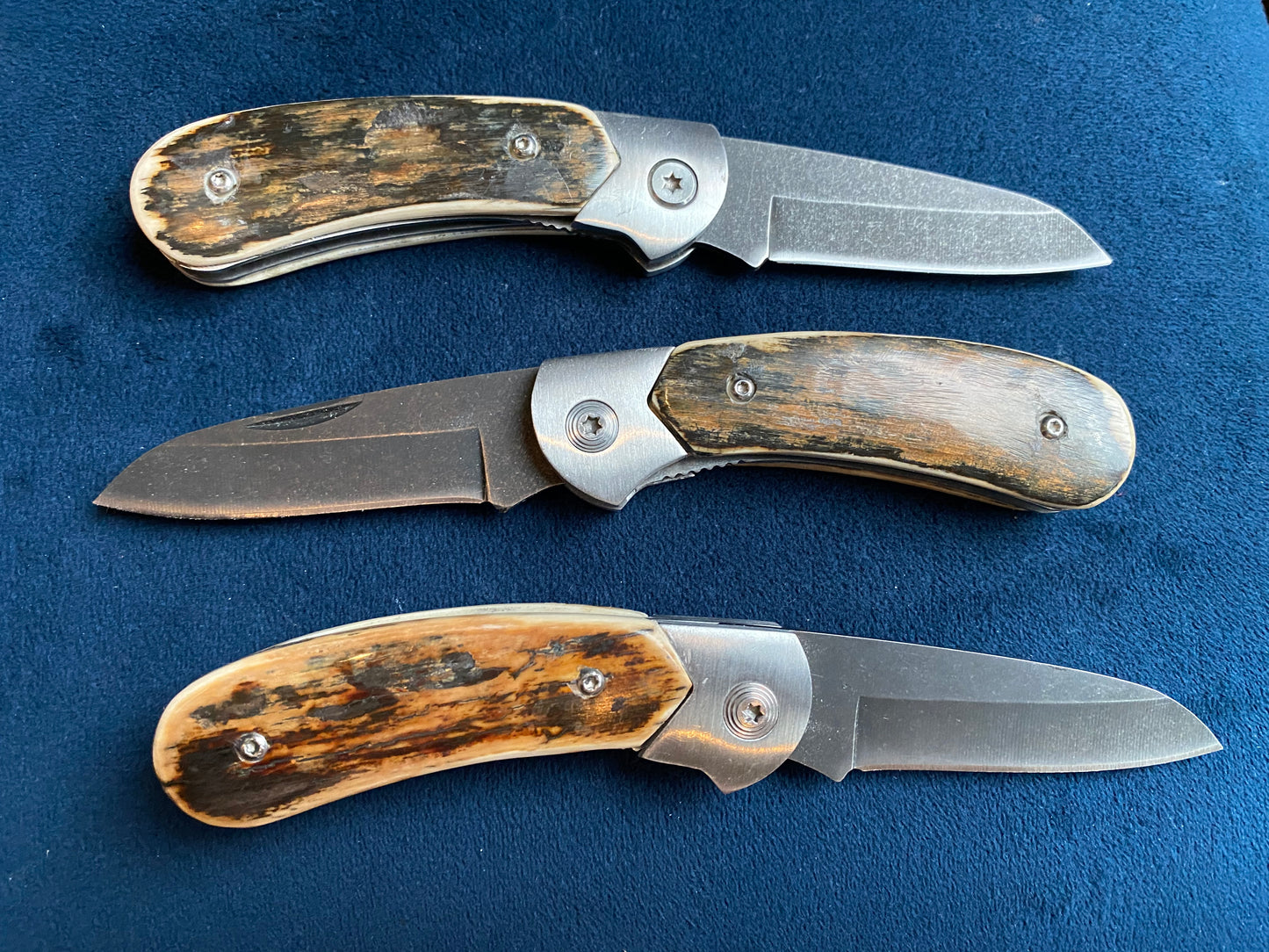 Ursa Black Bear Claw Fossil Ivory Pocket Knife