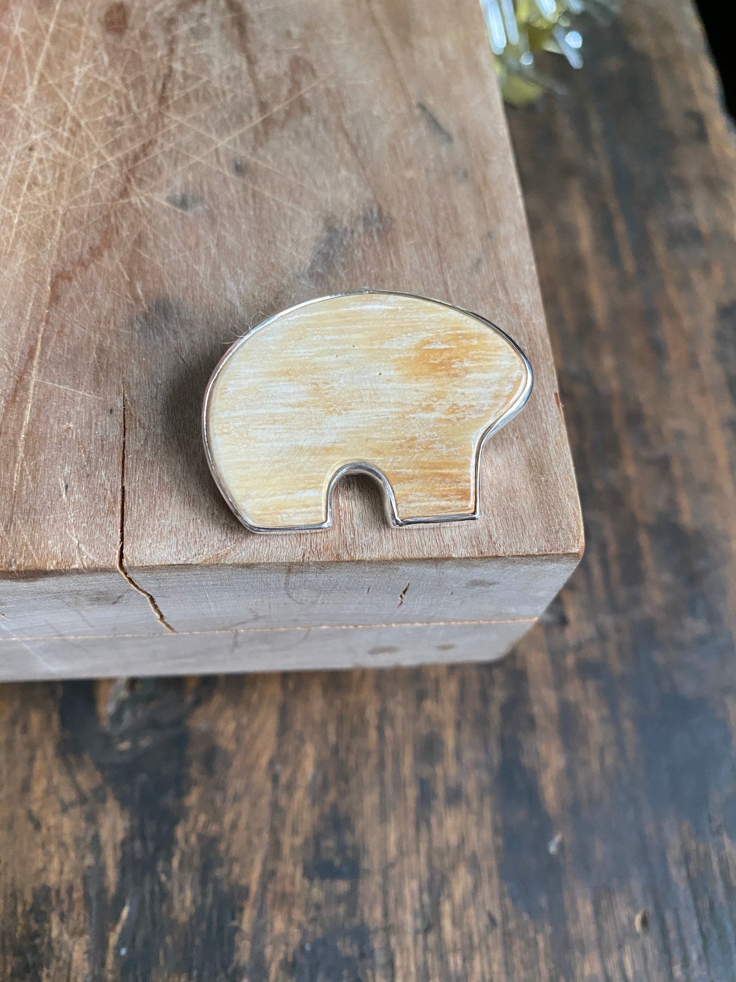 Mammoth Ivory Bear Pin/ Pendant