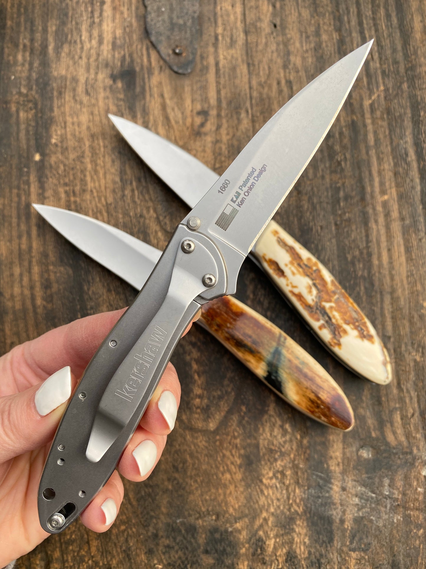 Kershaw Leek Fossil Mammoth Tusk Exterior Pocket Knife