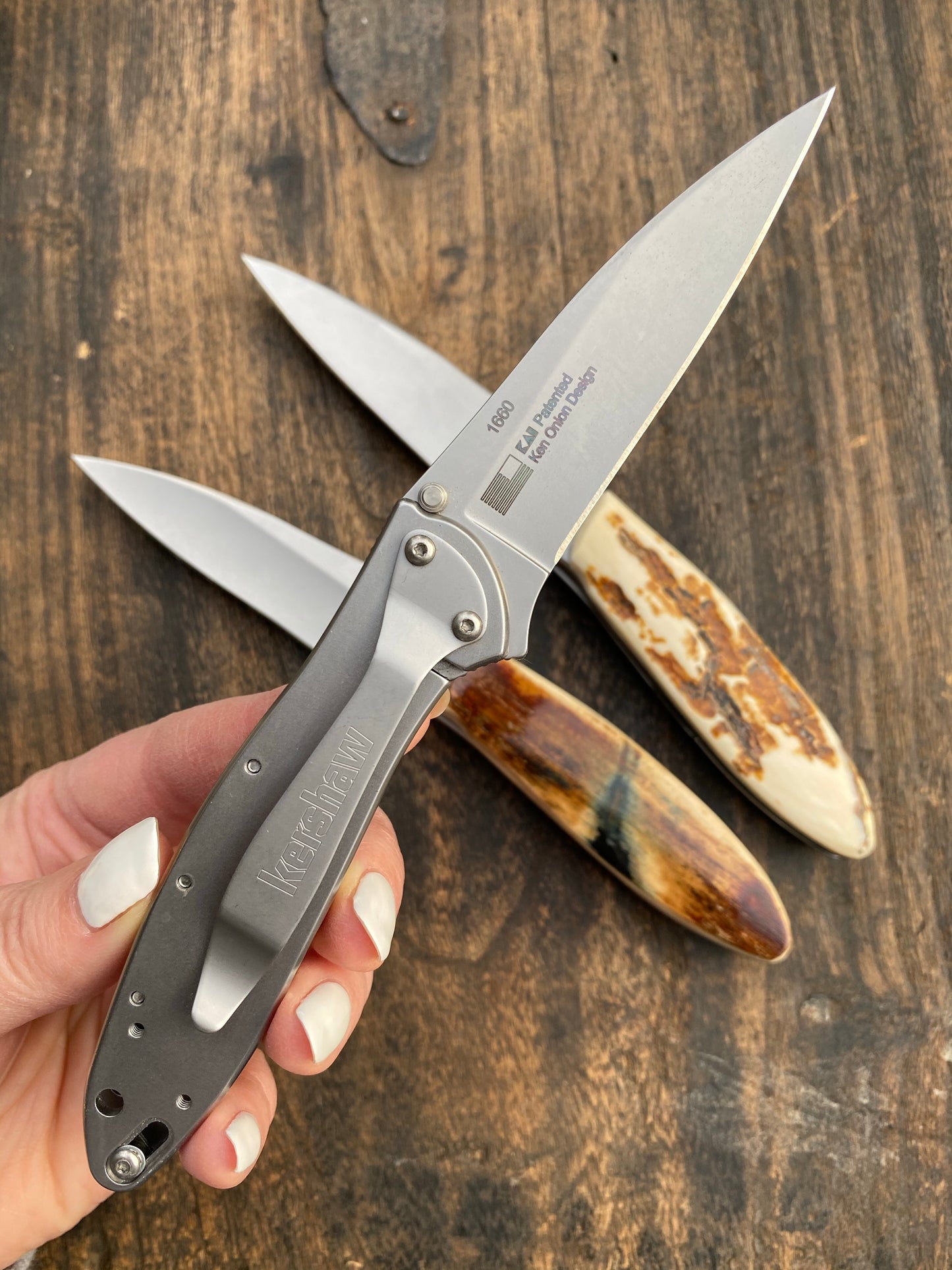 Kershaw Leek Fossil Mammoth Tusk Pocket Knife