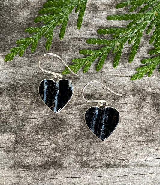 Mammoth Tooth Heart Earrings