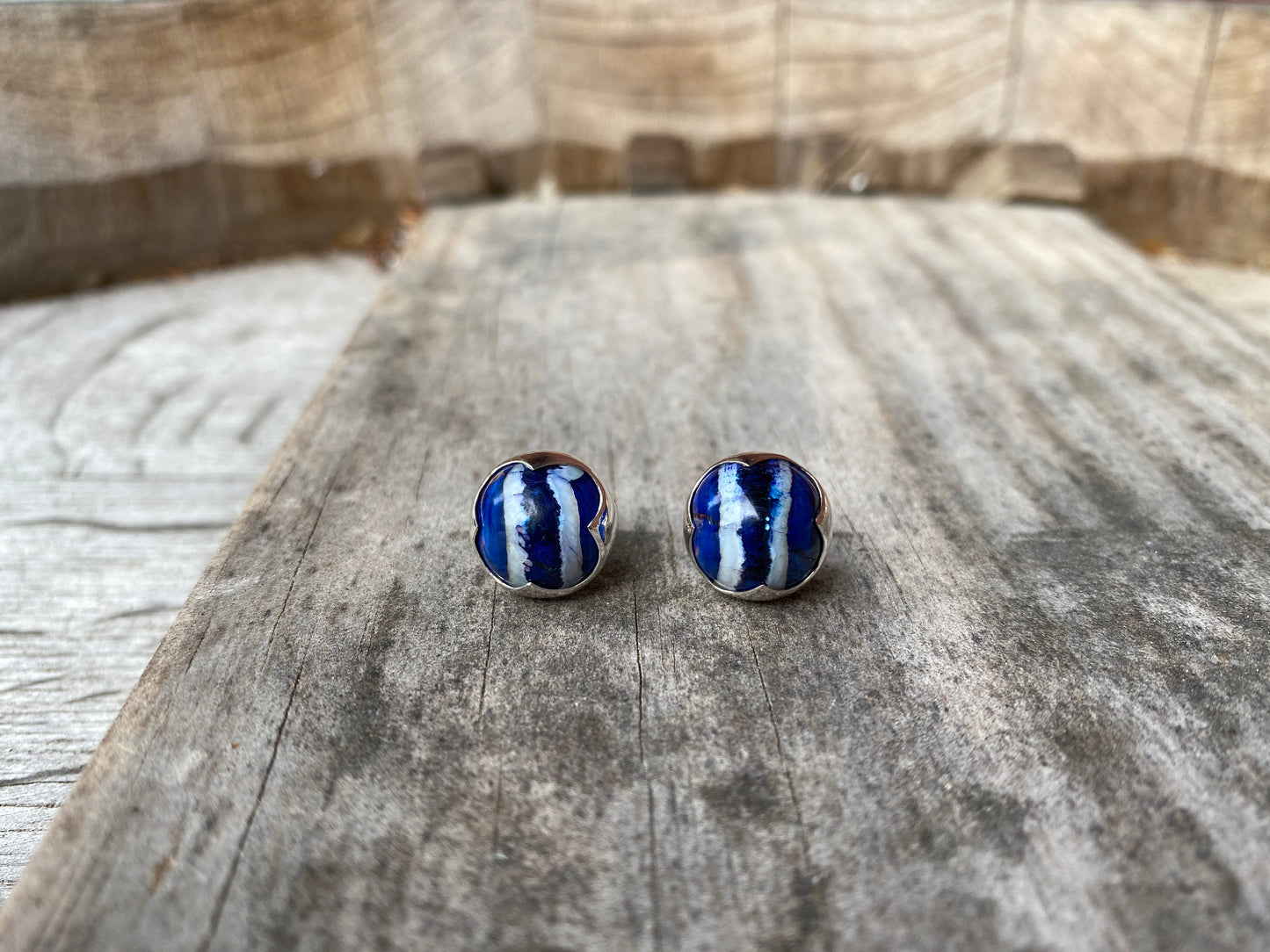 Mammoth Tooth Blue Earrings