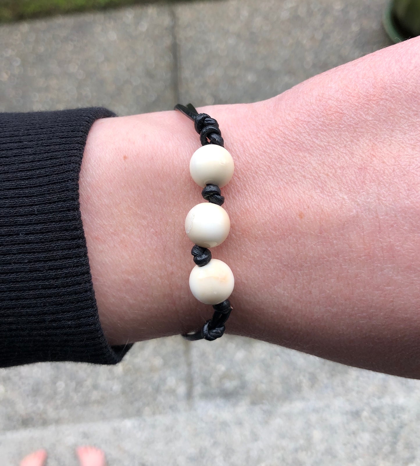 Woolly Mammoth + Leather Bracelet