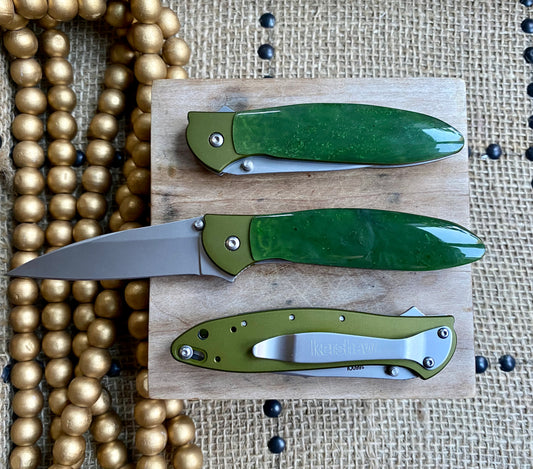 Kershaw Leek Jade Olive Accent Pocket Knife