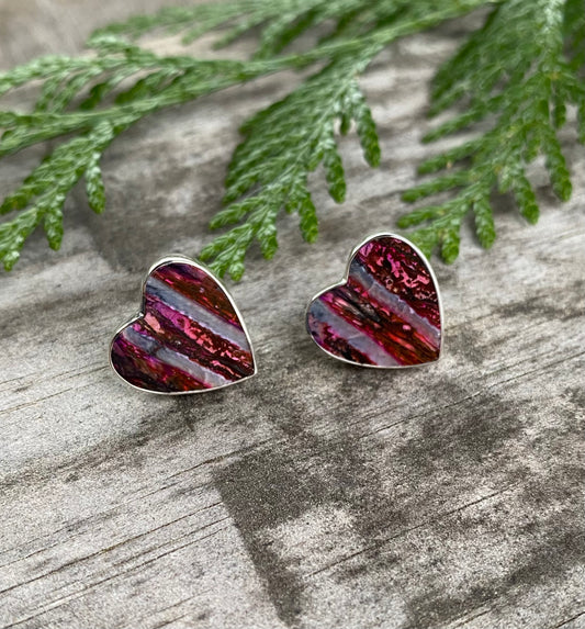 Mammoth Tooth Heart Post Earrings