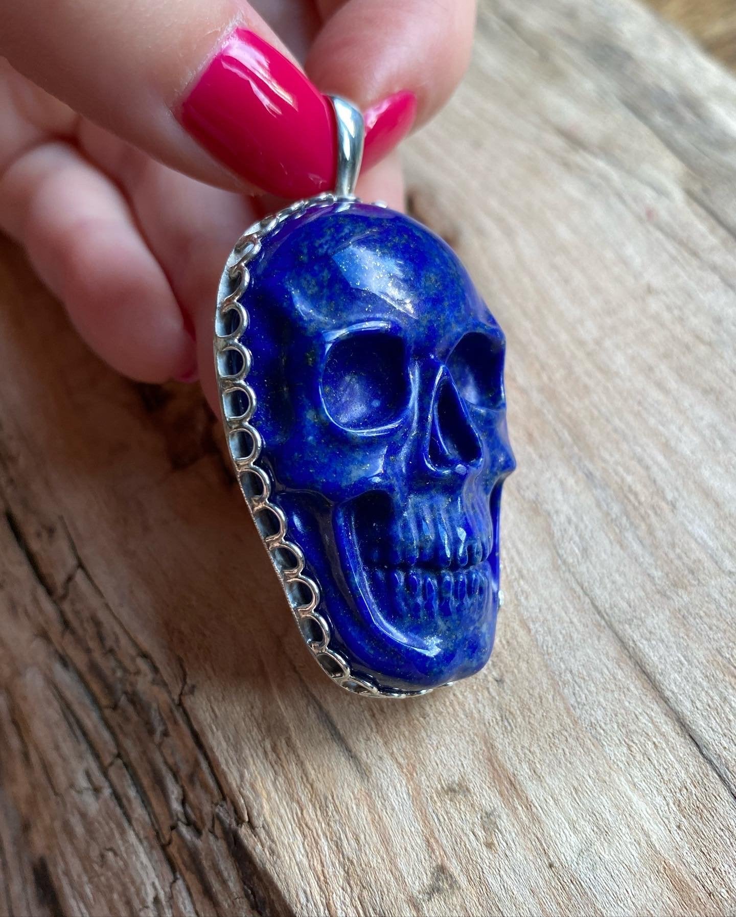 XL Lapis Skull Pendant