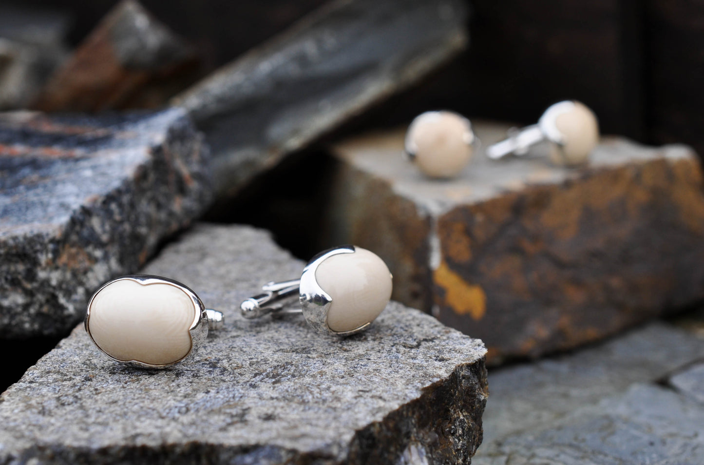 Prehistoric Mammoth Oval Cufflinks