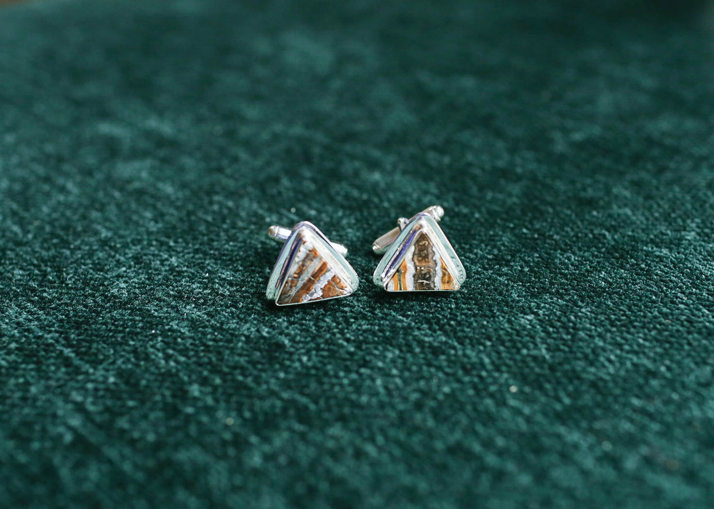 Triangle, Flat Mammoth Tooth Cufflinks