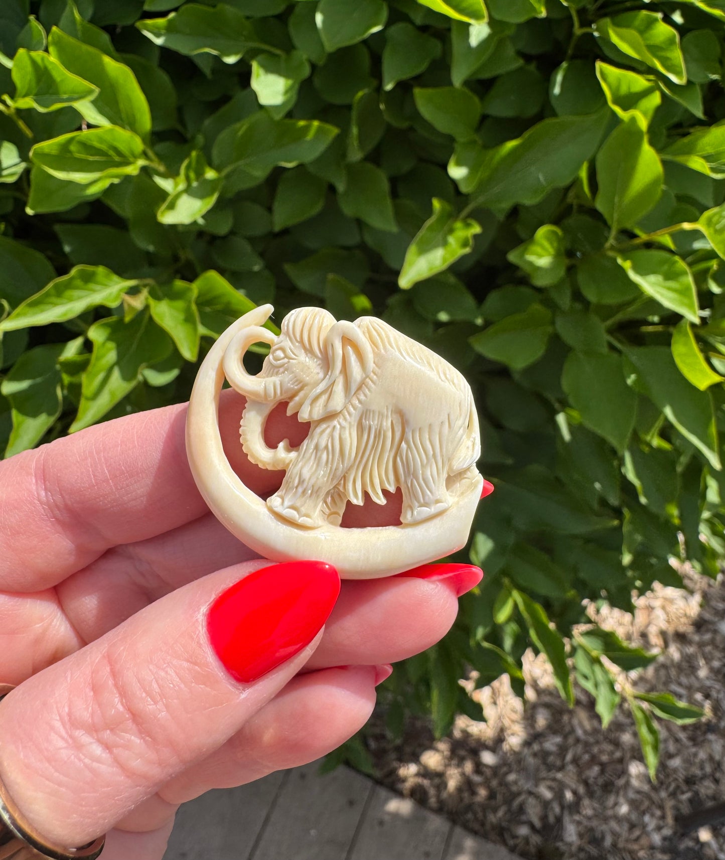 Mammoth on Tusk Brooch